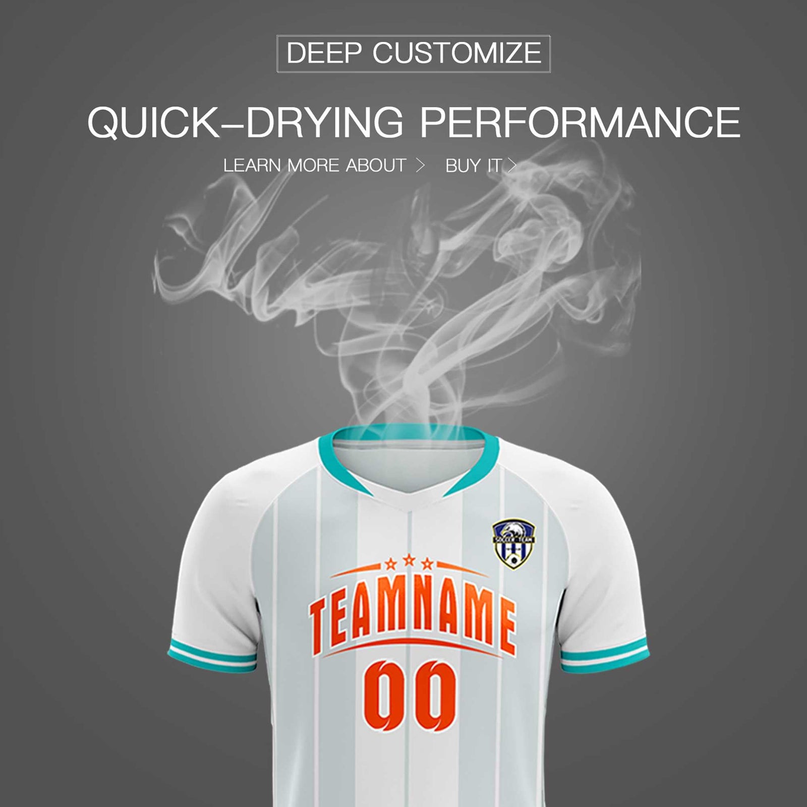 Custom White Classic Striped Personalized Soccer Tops/Sets Jersey