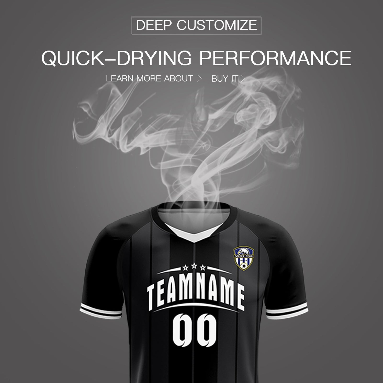 Custom Black Classic Striped Personalized Soccer Tops/Sets Jersey