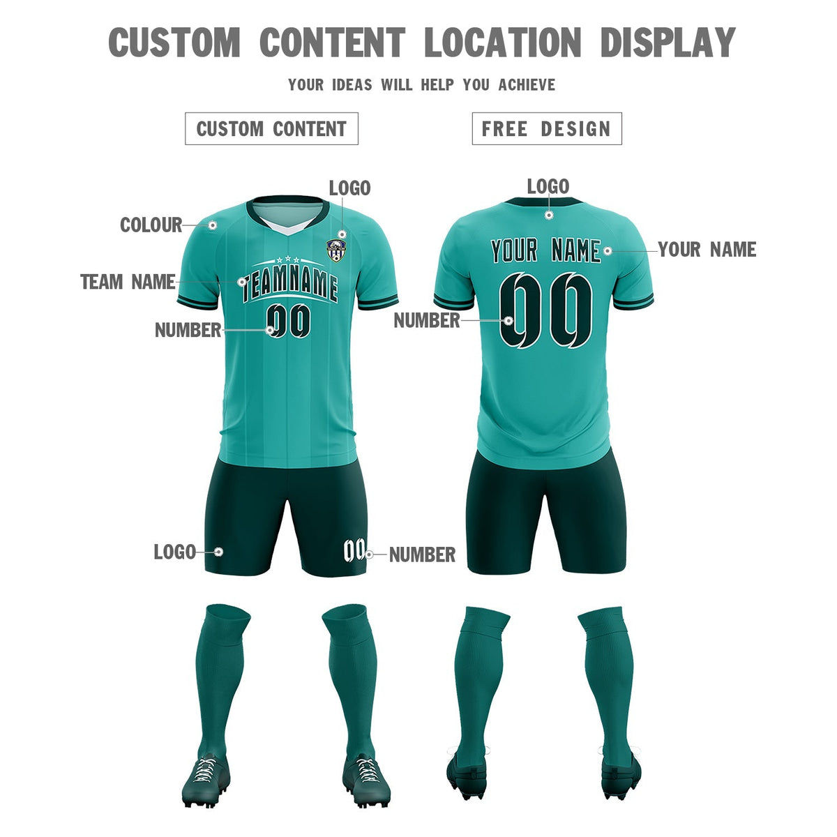 Custom Bright Green Classic Striped Personalized Soccer Tops/Sets Jersey