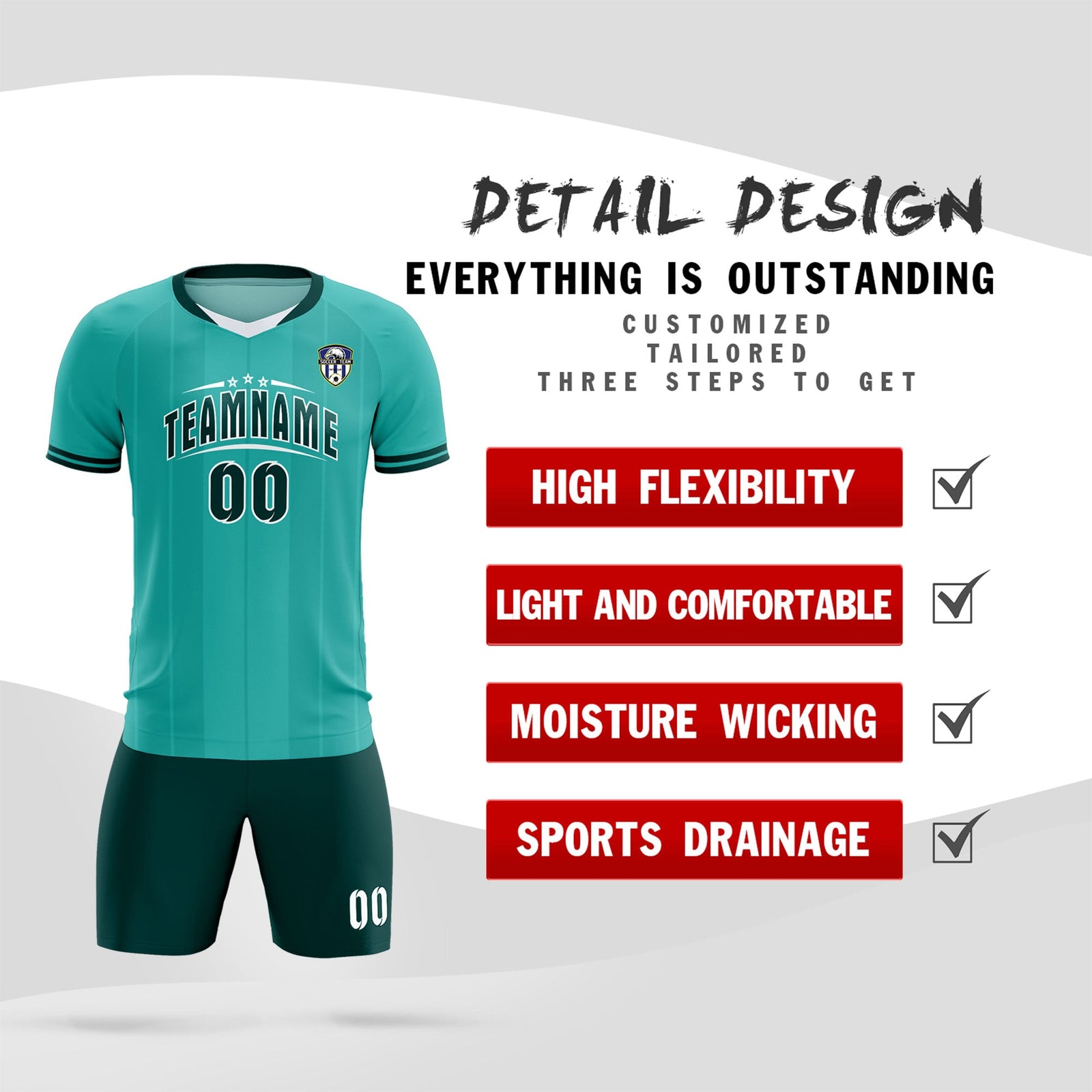 Custom Bright Green Classic Striped Personalized Soccer Tops/Sets Jersey