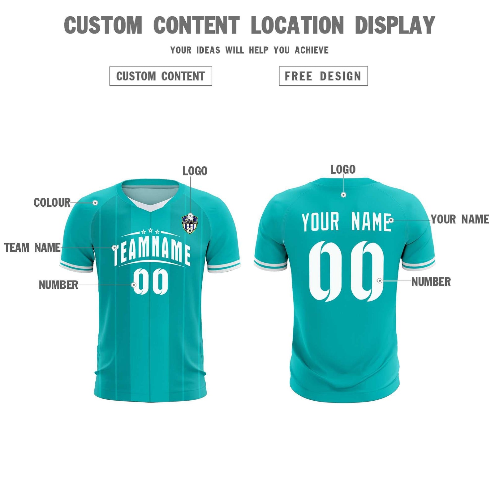 Custom Green Classic Striped Personalized Soccer Tops/Sets Jersey