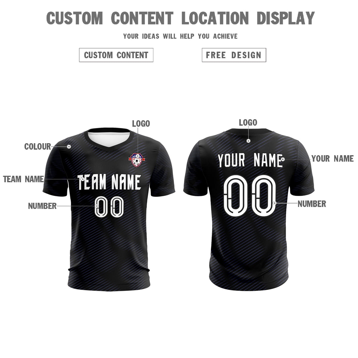 Custom Black Purple Training Uniform For Men Football Sets Jersey