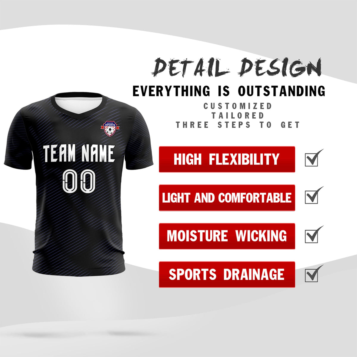 Custom Black Purple Training Uniform For Men Football Sets Jersey