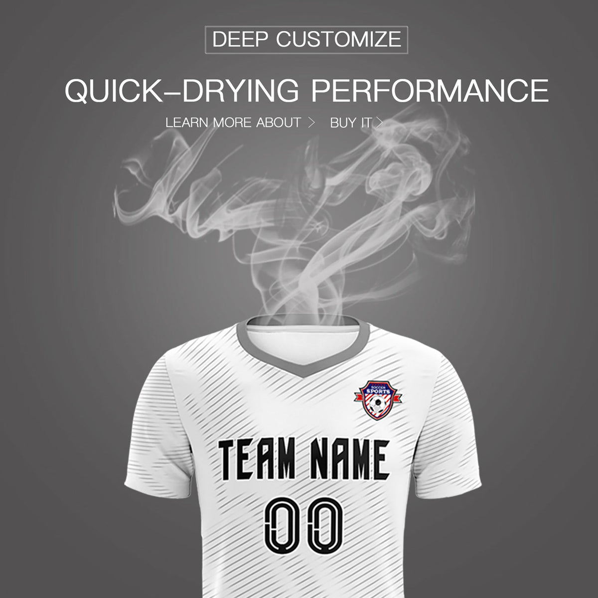 Custom White Gray Training Uniform For Men Football Sets Jersey