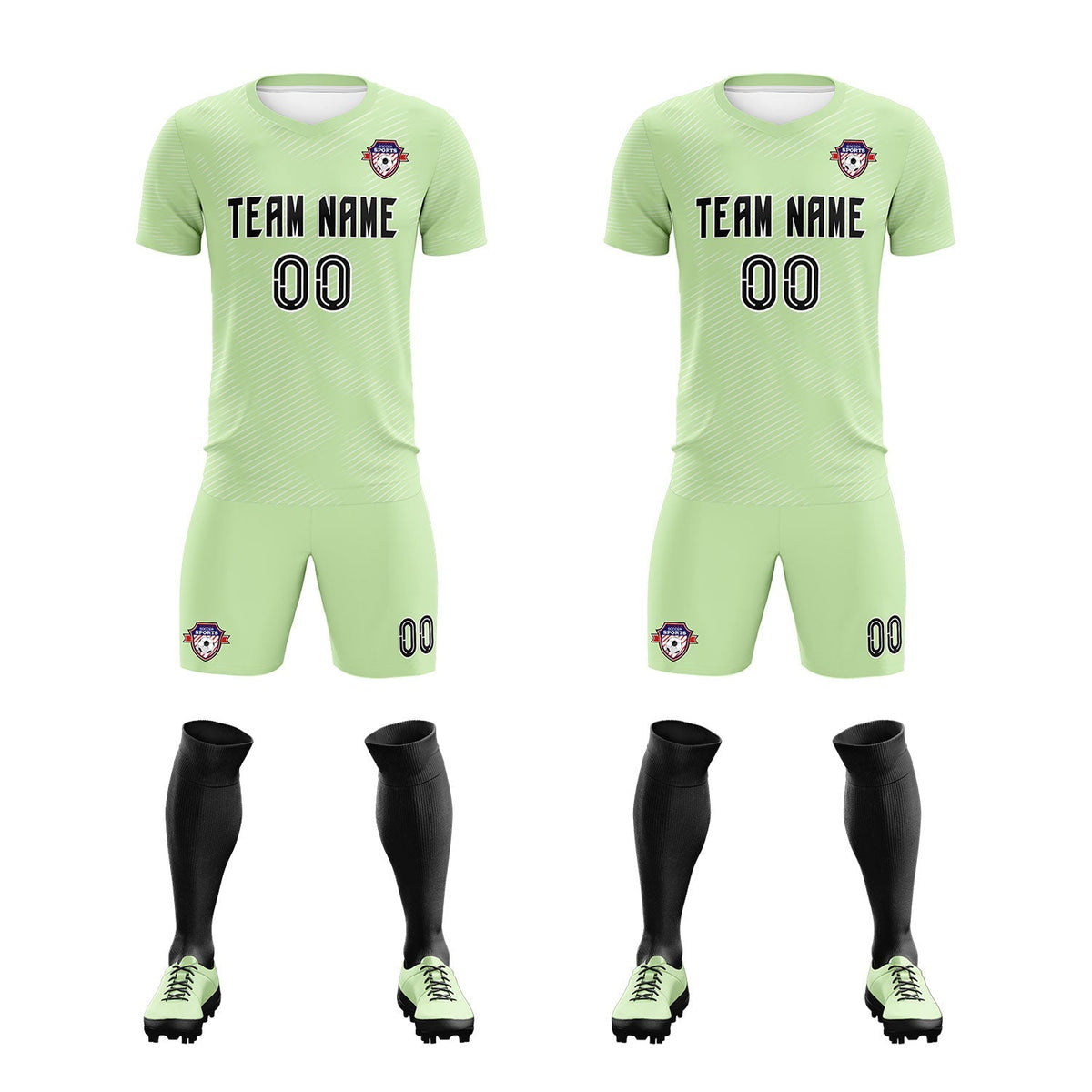 Custom Green White Training Uniform For Men Football Sets Jersey