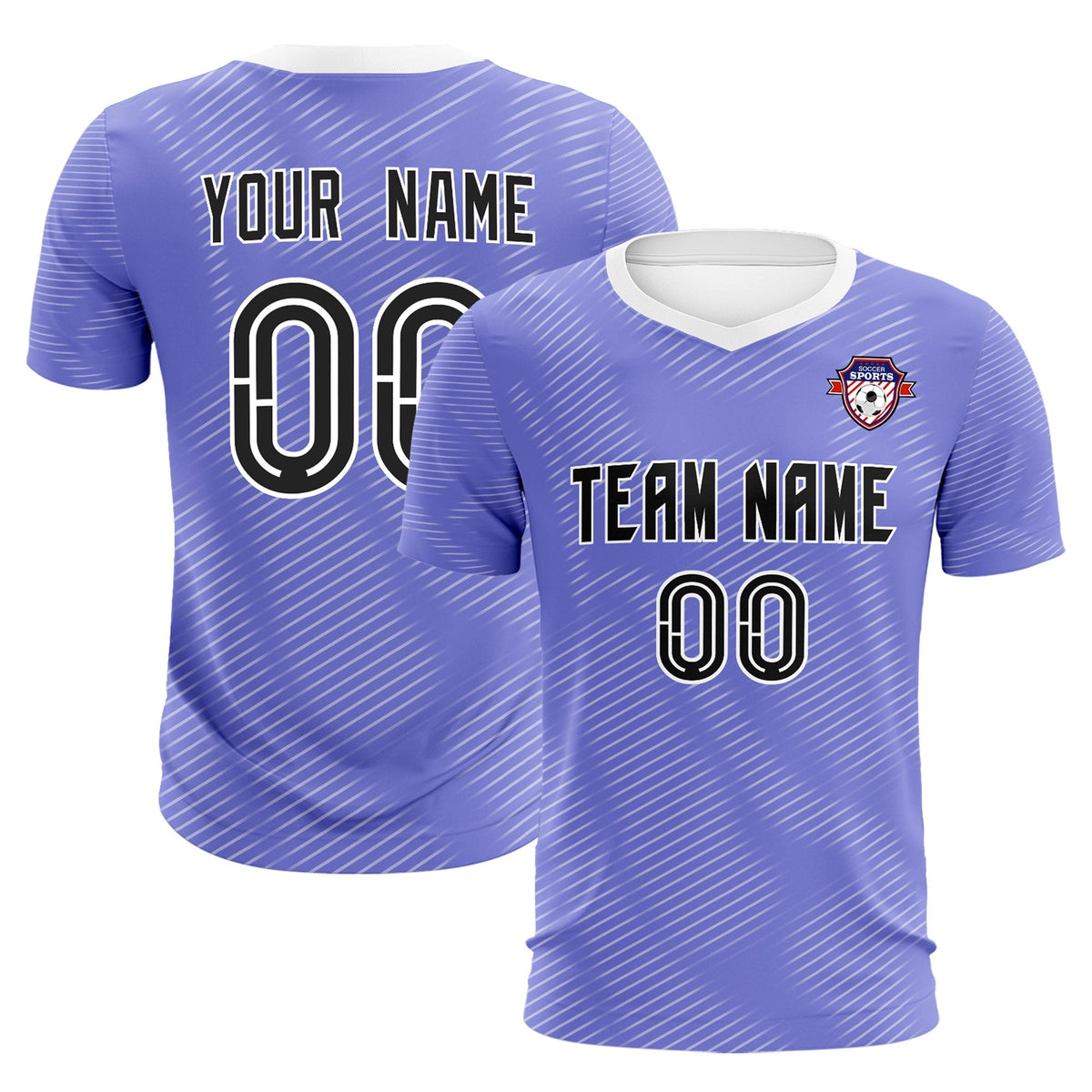 Custom Light Purple White Training Uniform For Men Football Sets Jersey