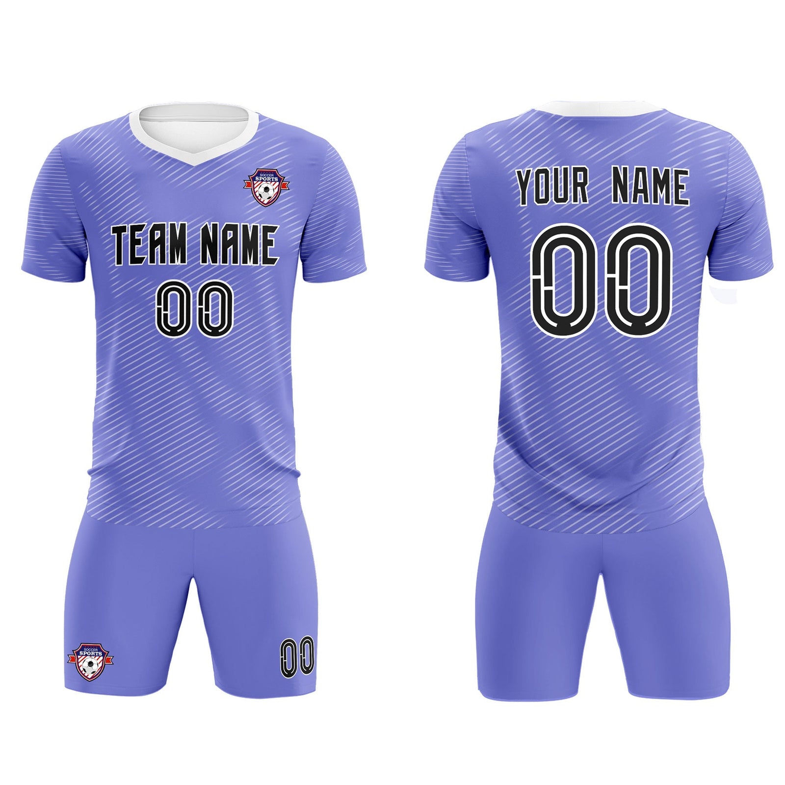 Custom Light Purple White Training Uniform For Men Football Sets Jersey