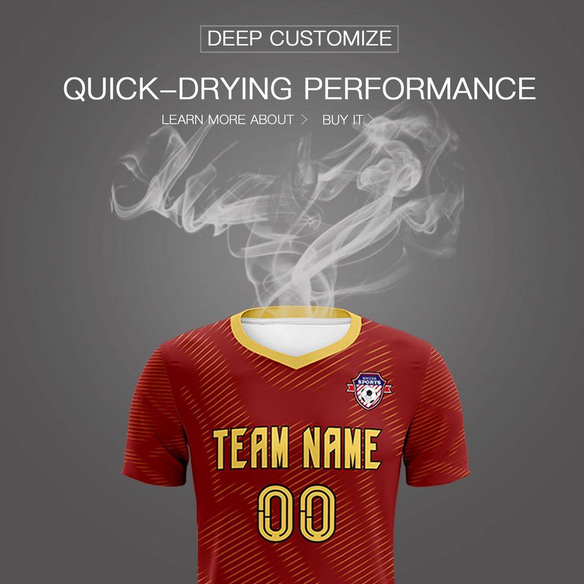 Custom Crimson Khaki Training Uniform For Men Football Sets Jersey