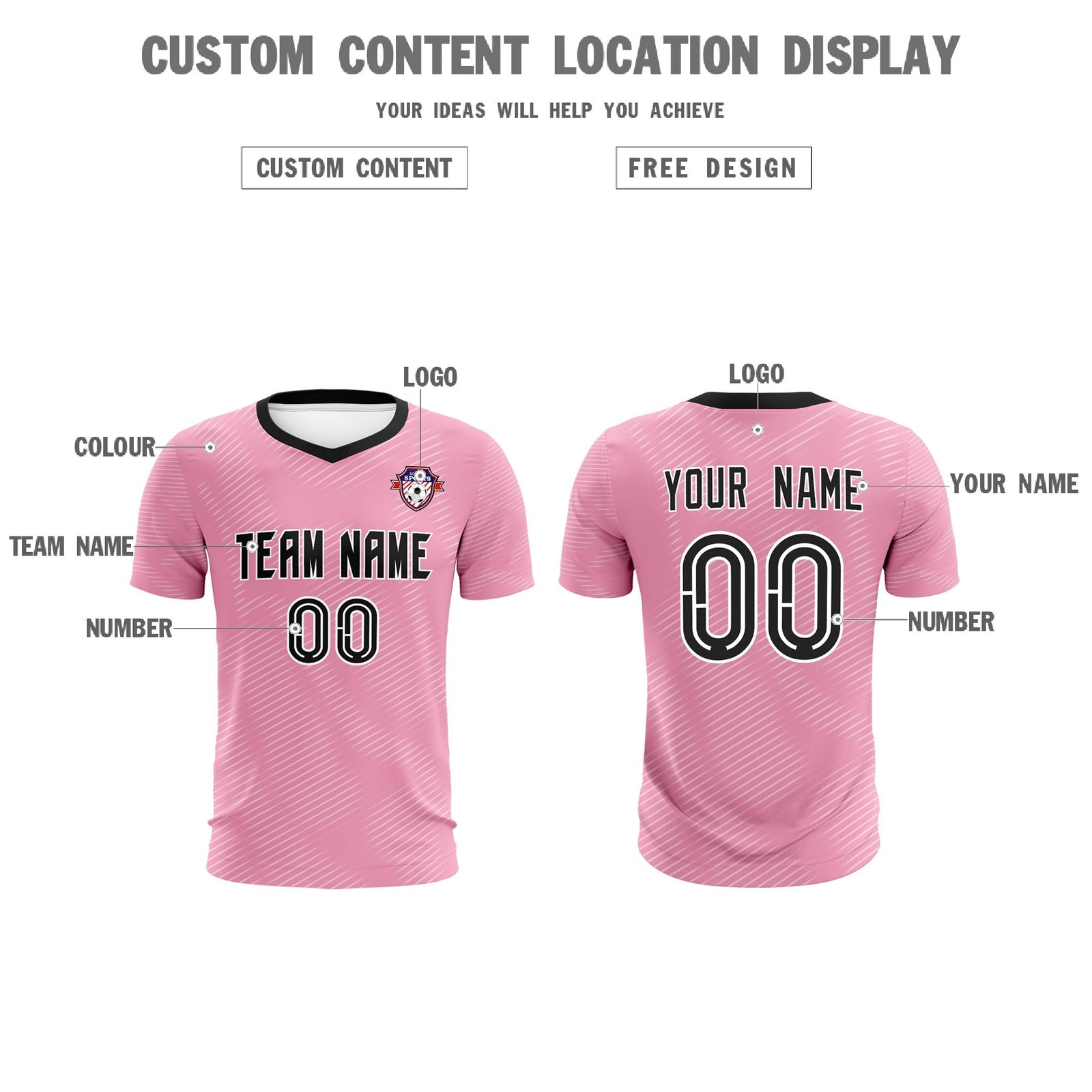 Custom Light Pink White Training Uniform For Men Football Sets Jersey