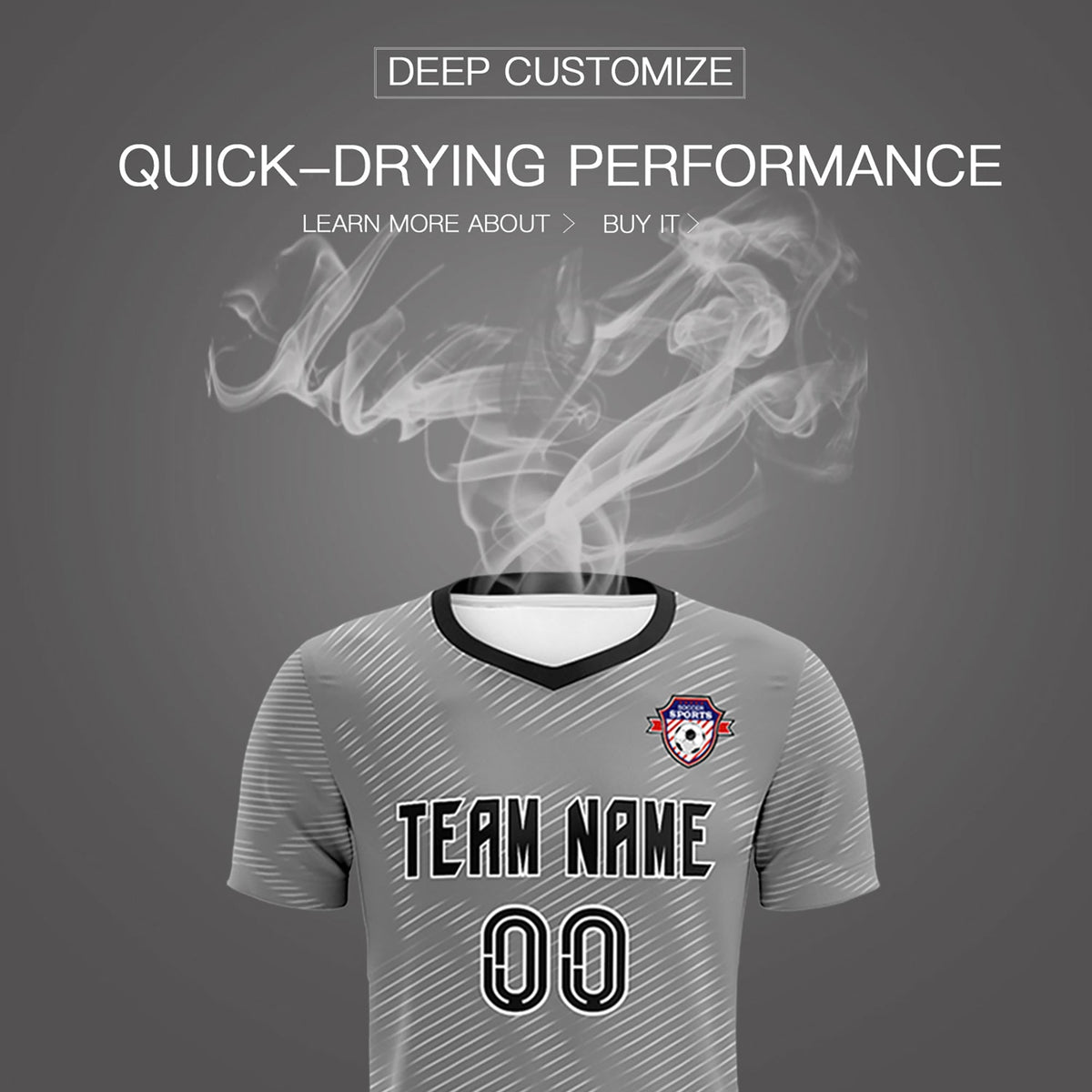 Custom Dark Gray White Training Uniform For Men Soccer Sets Jersey