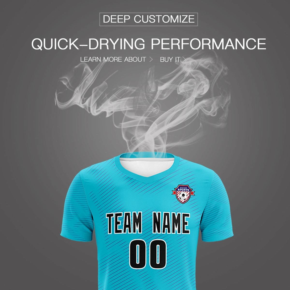 Custom Sky Blue Royal Training Uniform For Men Football Sets Jersey