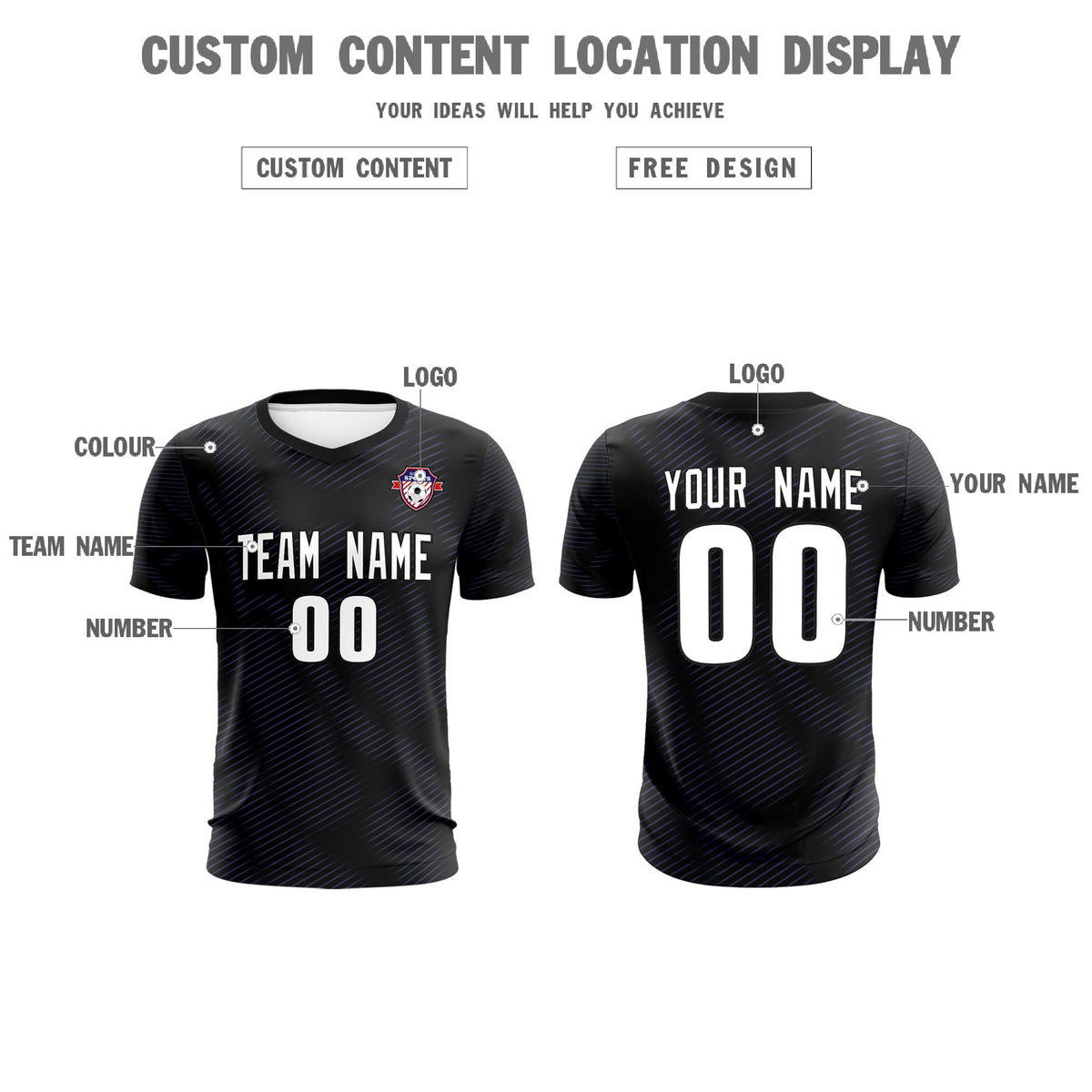 Custom Black Purple Training Uniform For Men Soccer Sets Jersey