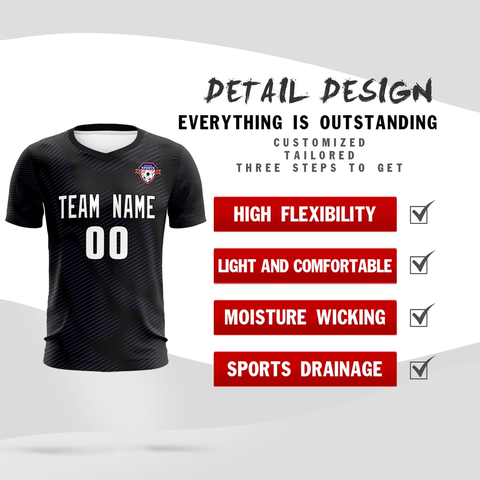 Custom Black Purple Training Uniform For Men Soccer Sets Jersey