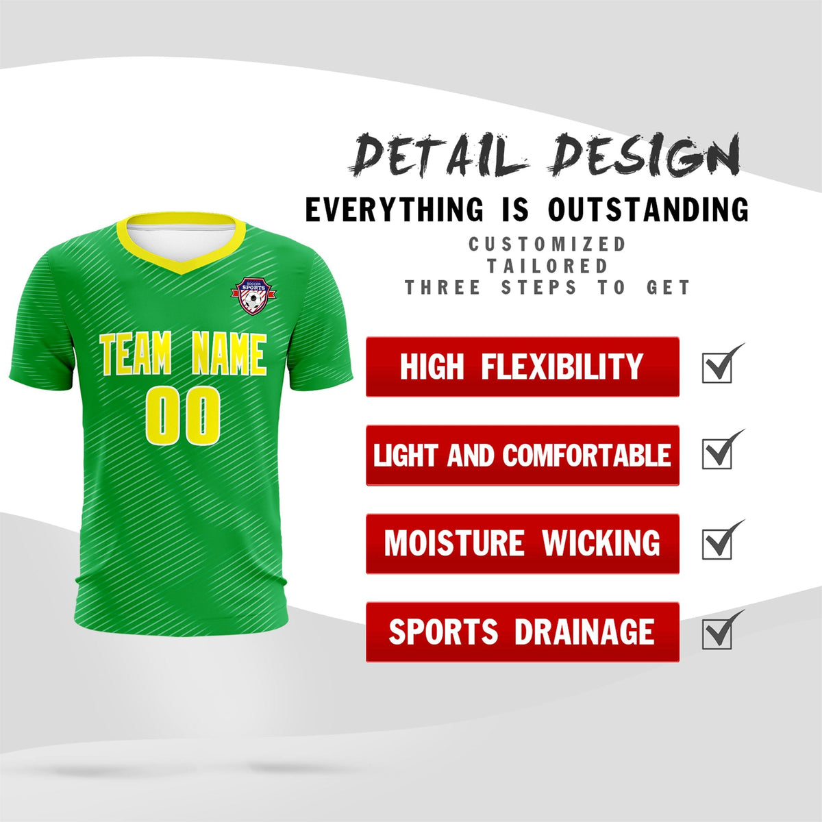 Custom Kelly Green Gold Training Uniform For Men Football Sets Jersey