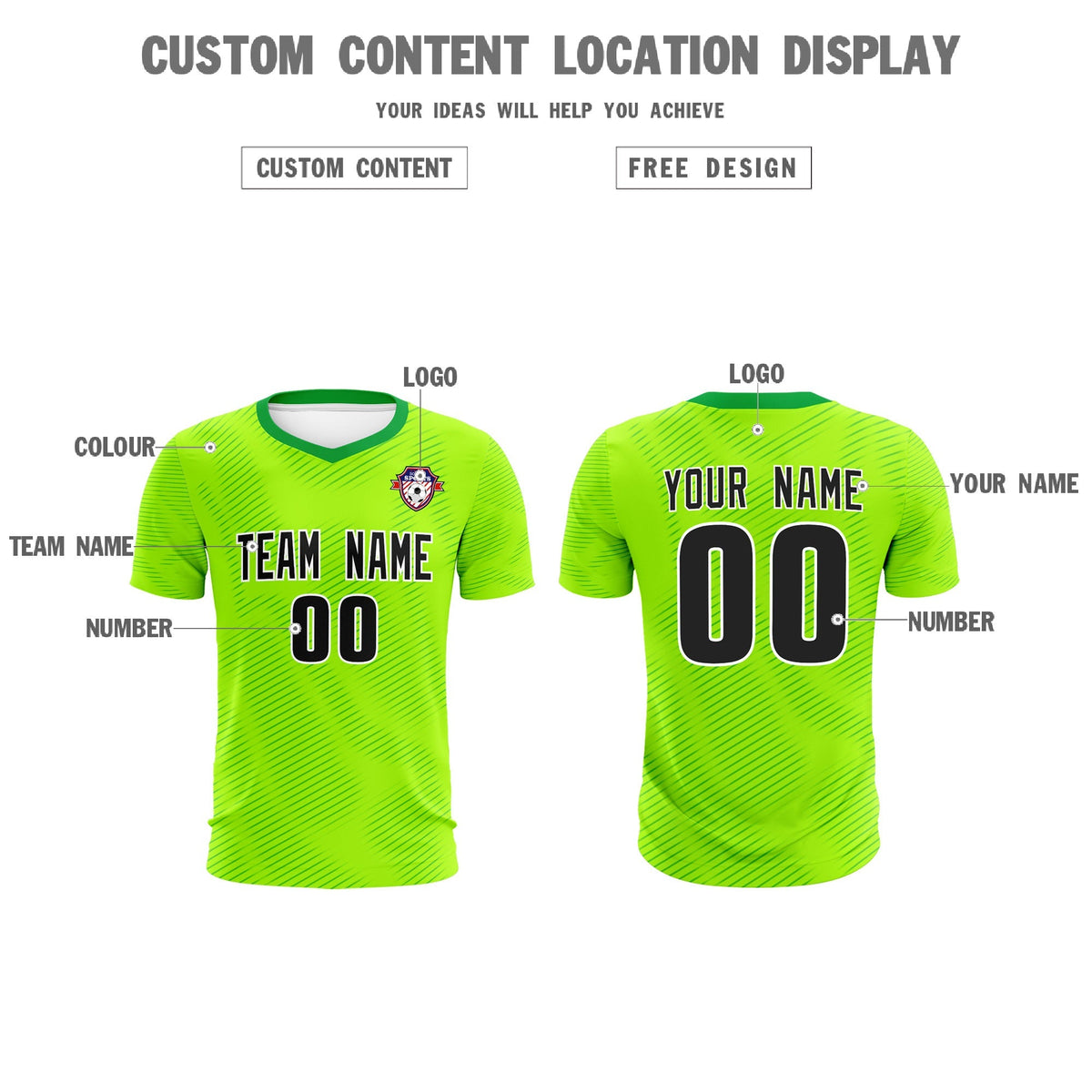 Custom Neon Green Kelly Green Training Uniform For Men Football Sets Jersey