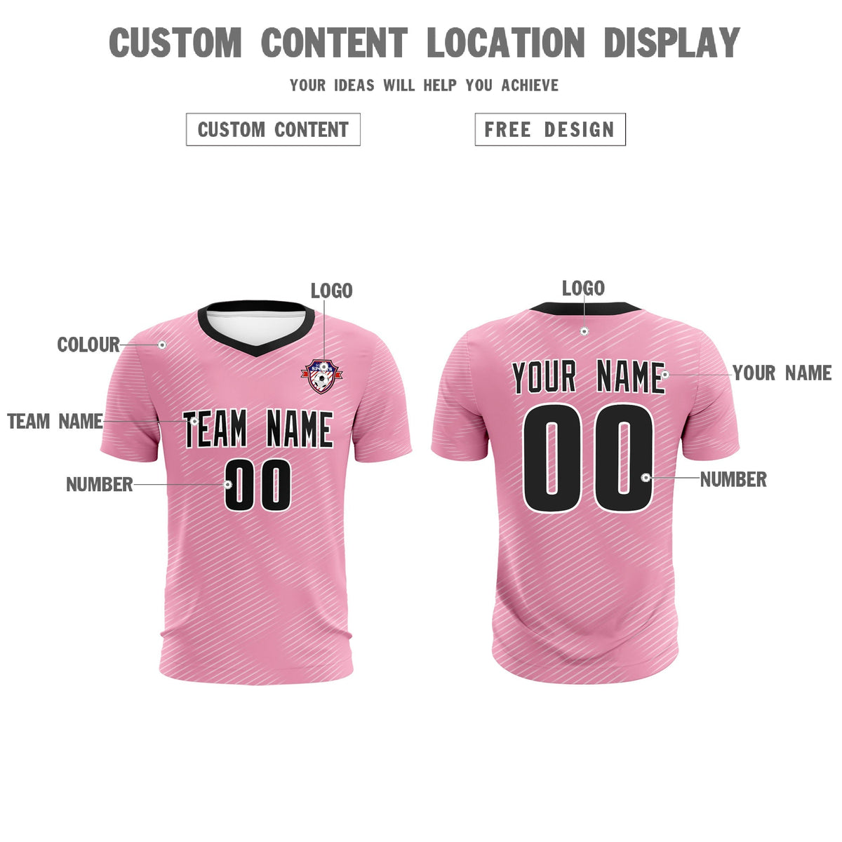 Custom Light Pink White Training Uniform For Men Football Sets Jersey