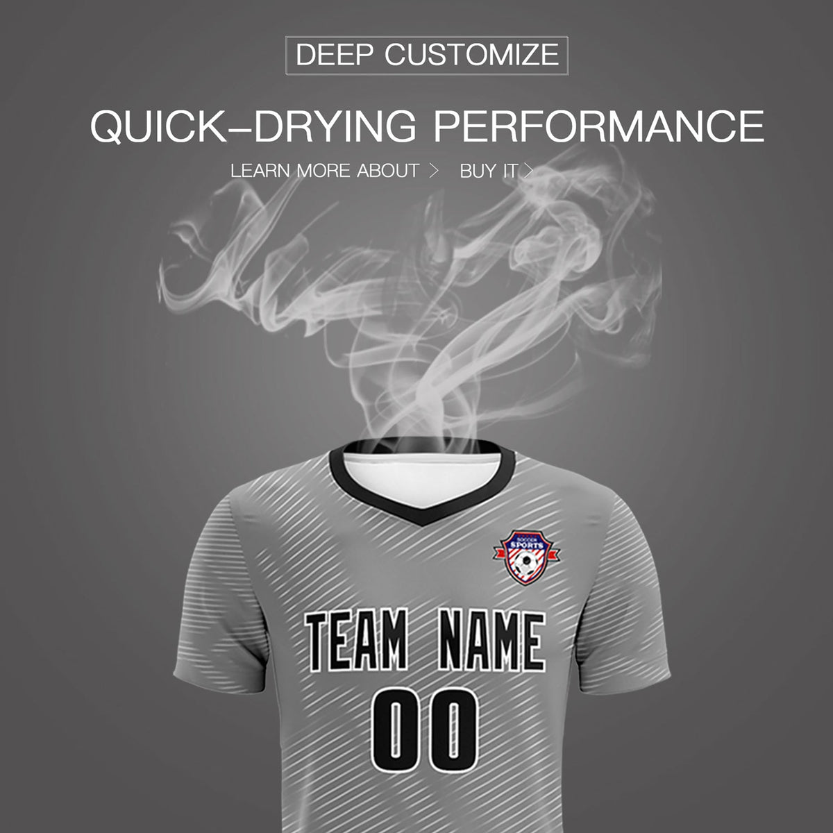 Custom Dark Gray White Training Uniform For Men Soccer Sets Jersey