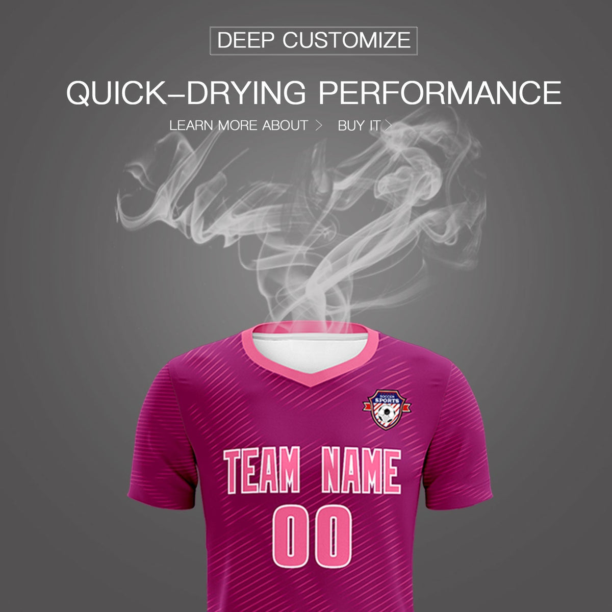 Custom Rose Red Pink Training Uniform For Men Soccer Sets Jersey