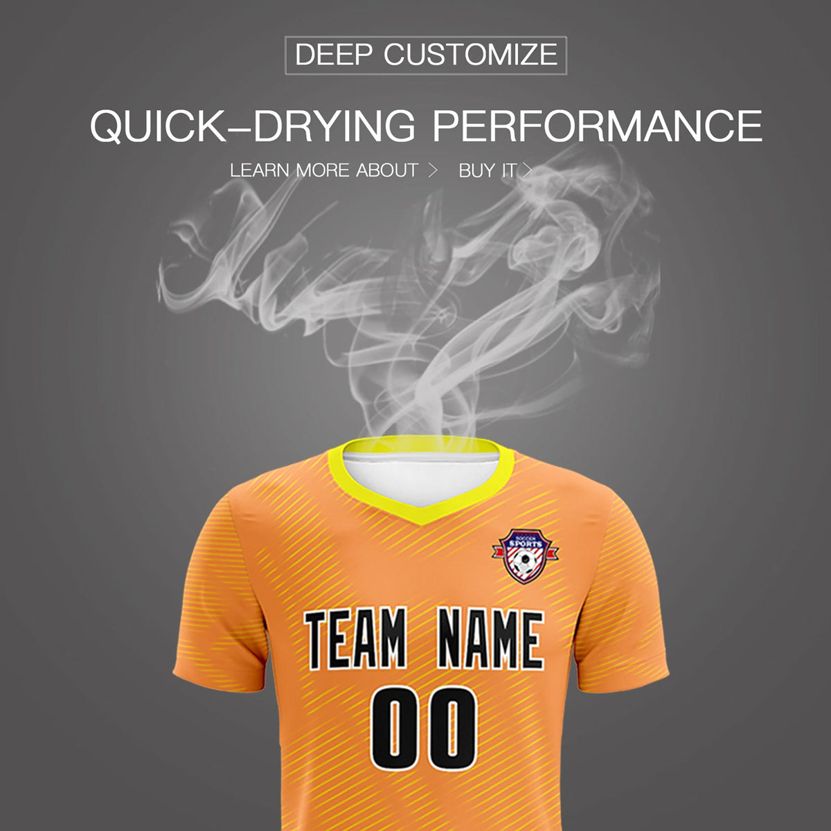 Custom Light Orange Gold Training Uniform For Men Football Sets Jersey