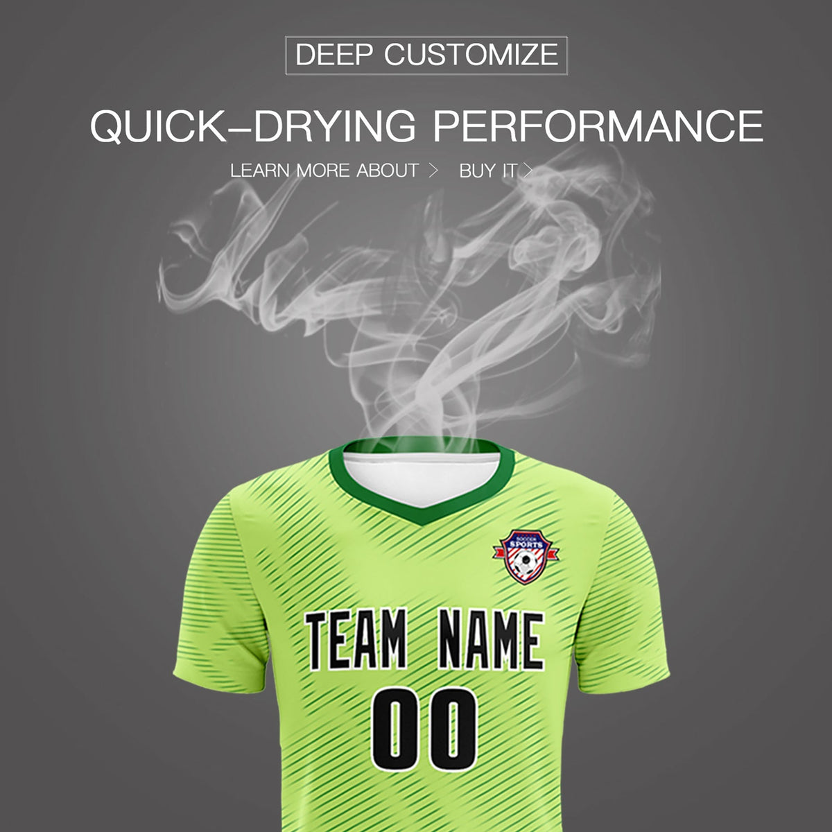 Custom Green Kelly Green Training Uniform For Men Soccer Sets Jersey