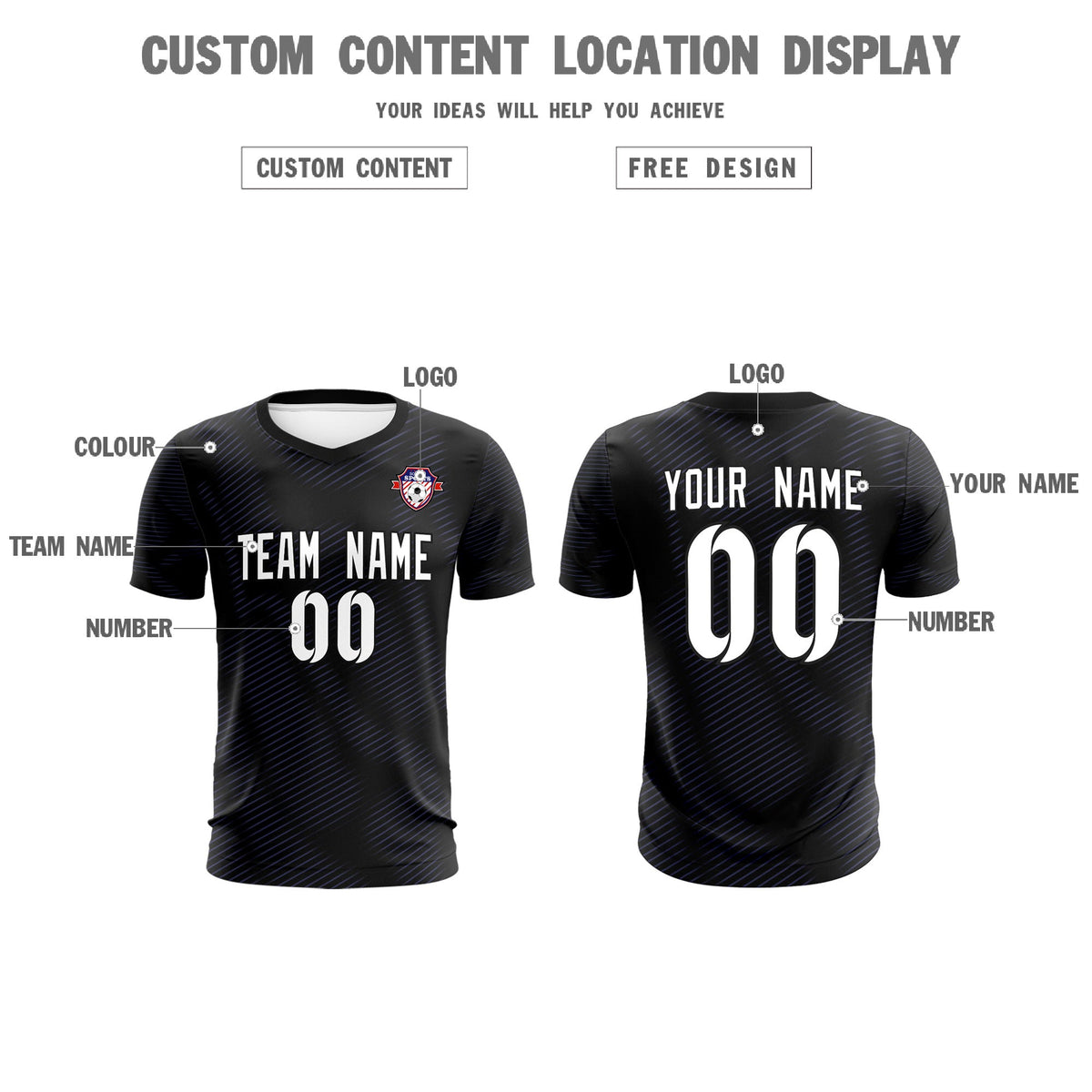 Custom Black Purple Training Uniform For Men Football Sets Jersey