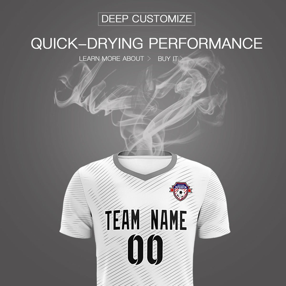 Custom White Gray Training Uniform For Men Football Sets Jersey