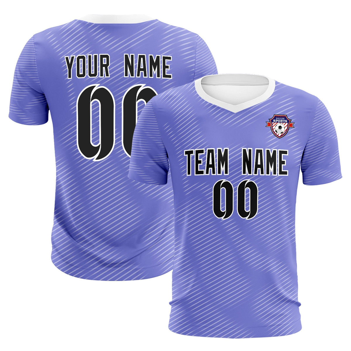 Custom Light Purple White Training Uniform For Men Football Sets Jersey
