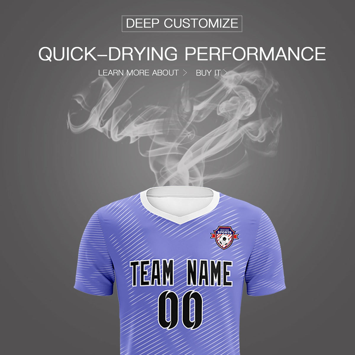 Custom Light Purple White Training Uniform For Men Soccer Sets Jersey
