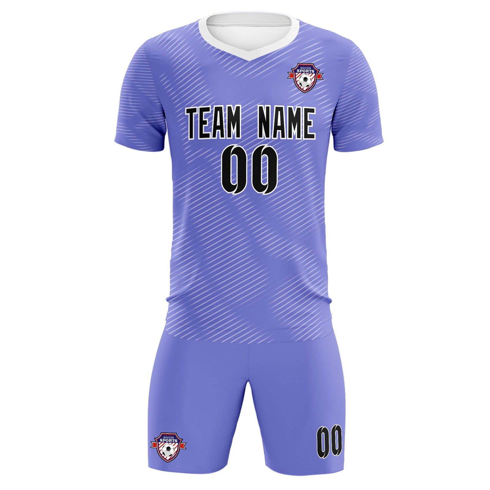 Custom Light Purple White Training Uniform For Men Football Sets Jersey