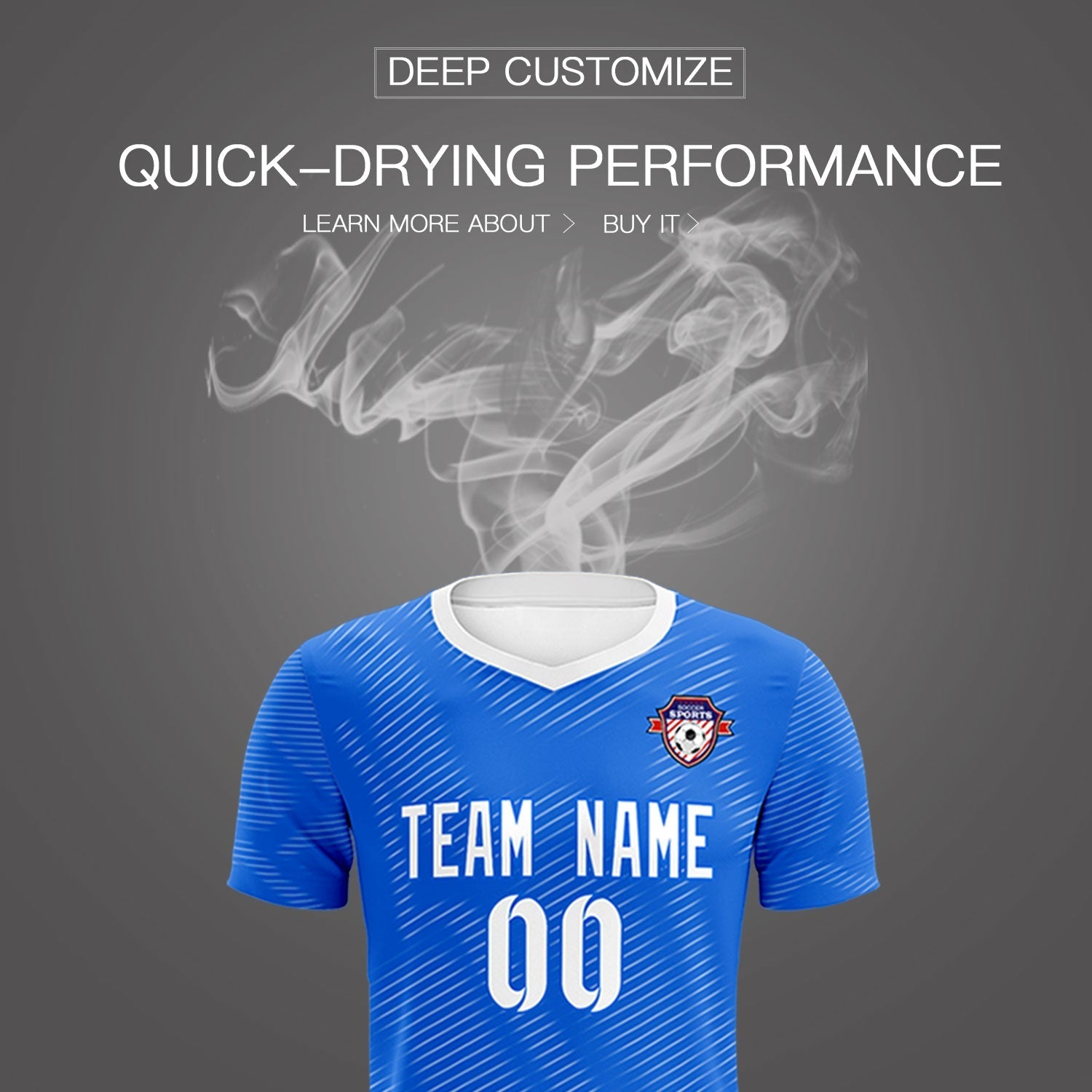Custom Royal White Training Uniform For Men Football Sets Jersey