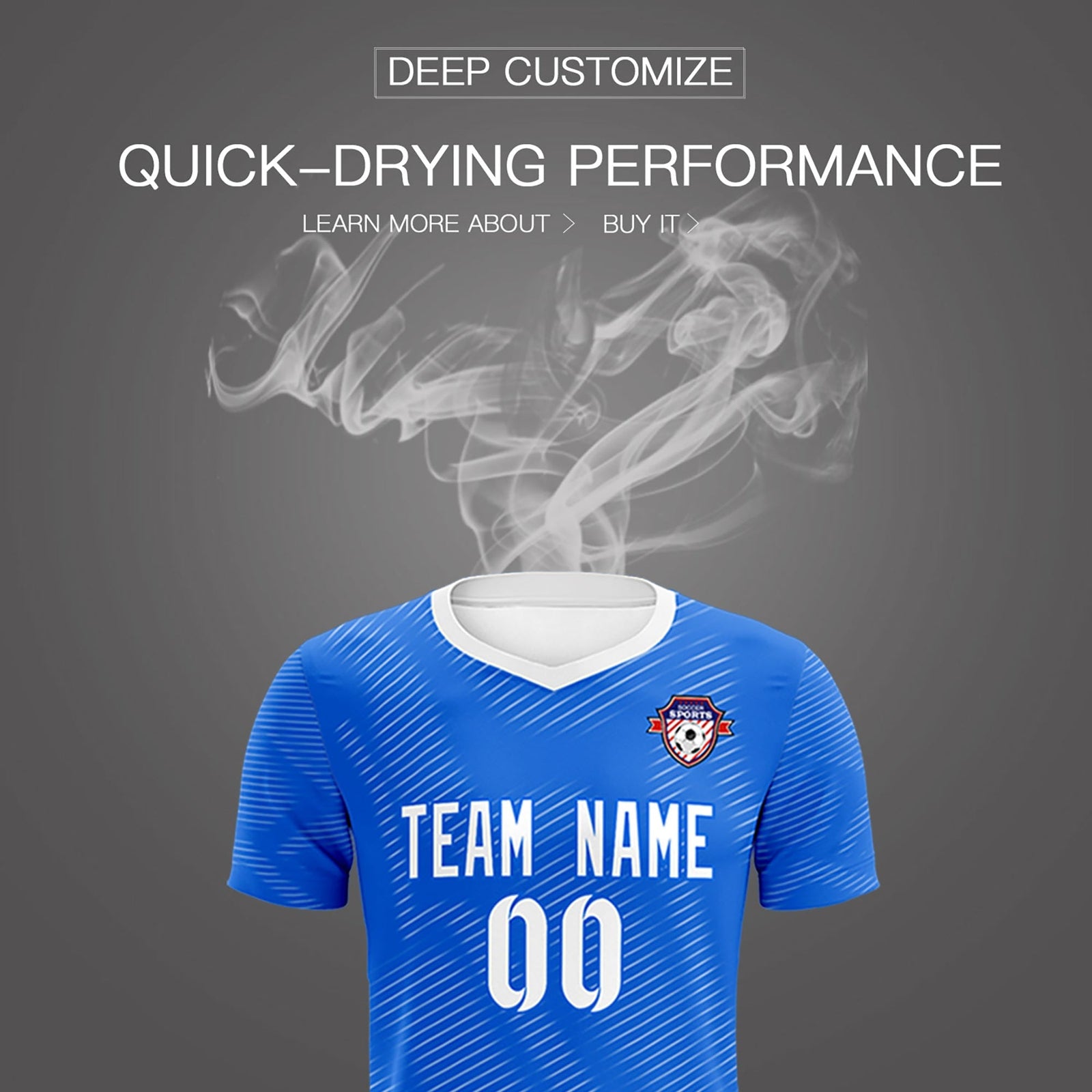 Custom Royal White Training Uniform For Men Football Sets Jersey