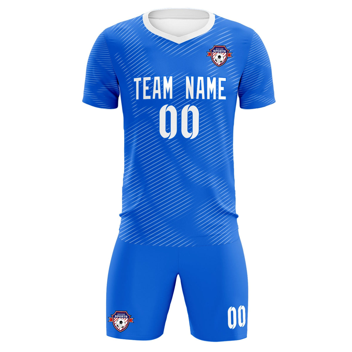 Custom Royal White Training Uniform For Men Football Sets Jersey
