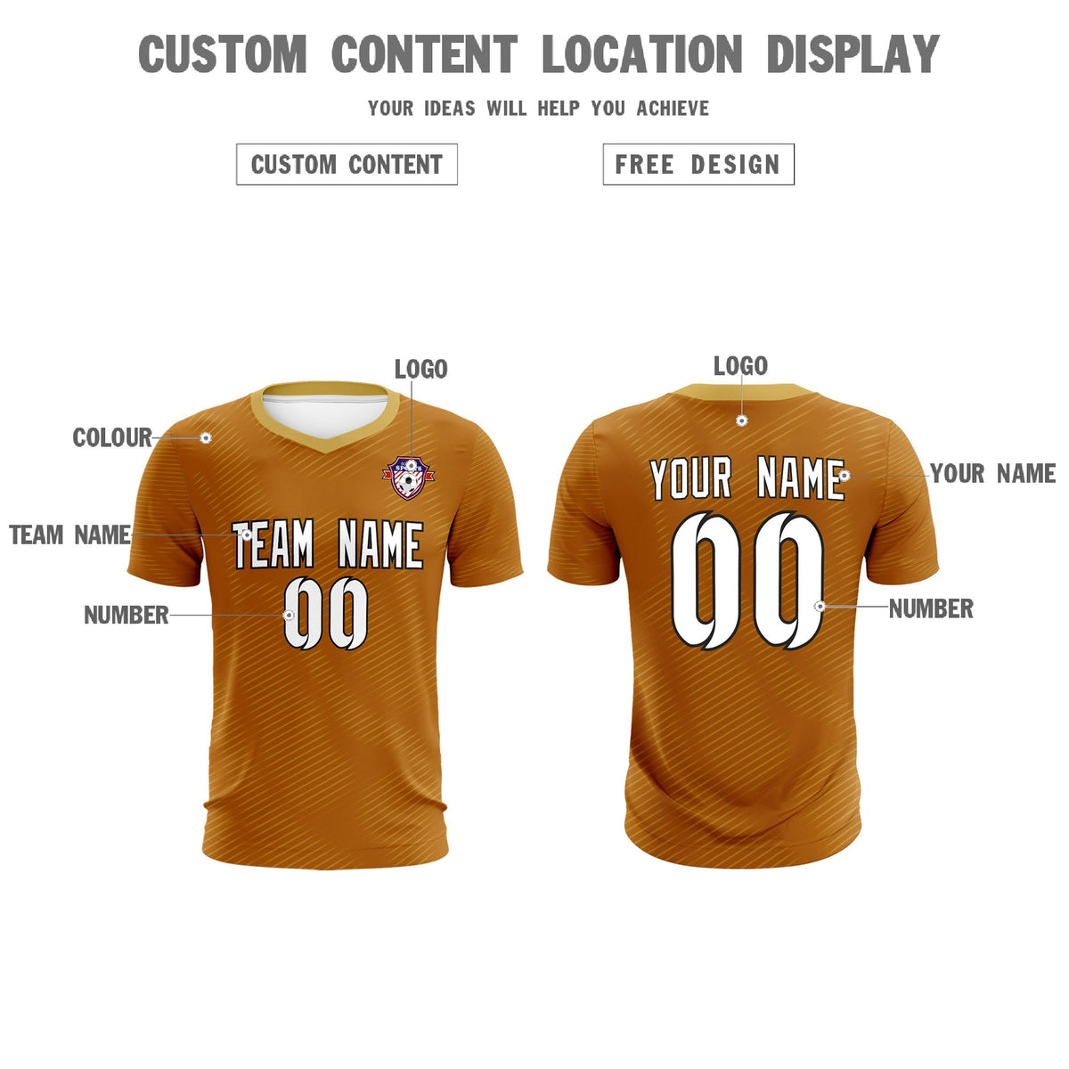 Custom Light Brown Khaki Training Uniform For Men Football Sets Jersey