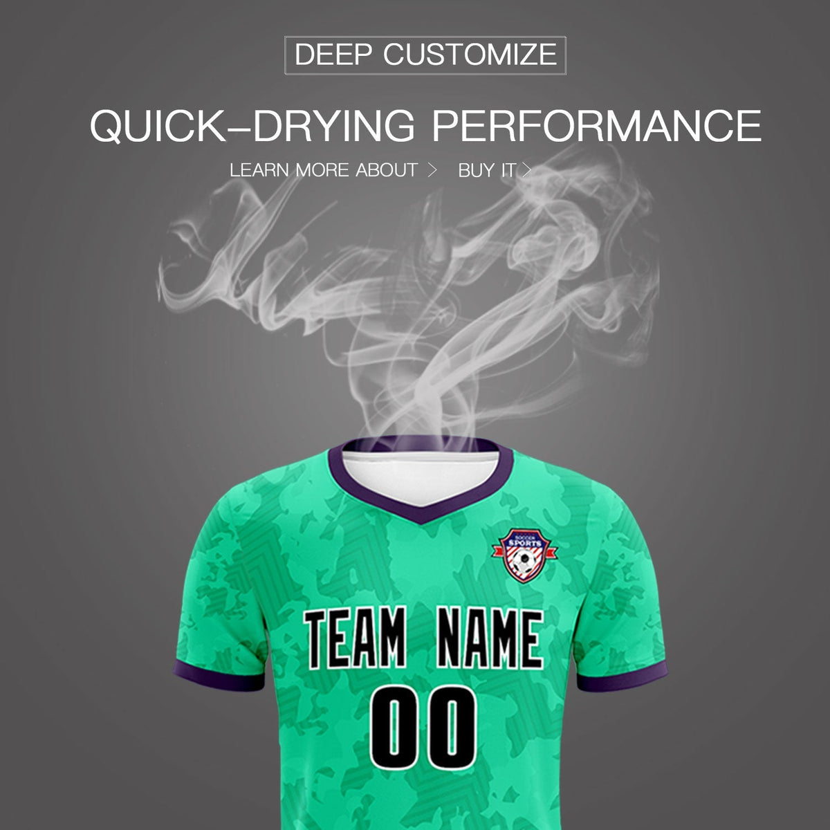 Custom Neon Green Camo sports Soccer Tops/Sets Jersey