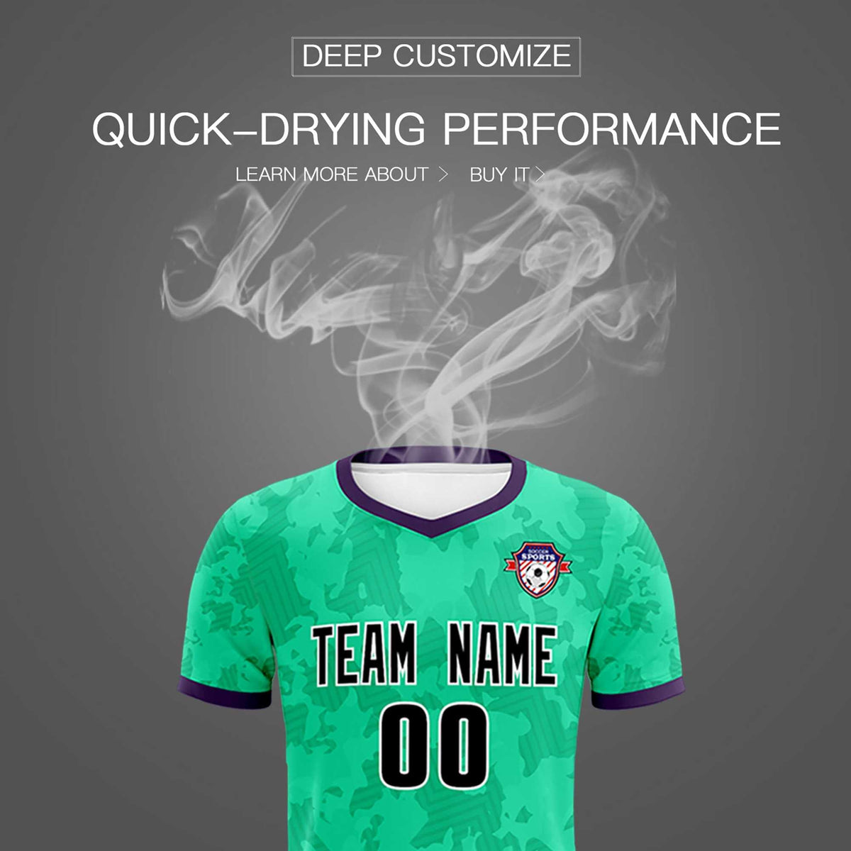Custom Neon Green Camo sports Soccer Tops/Sets Jersey
