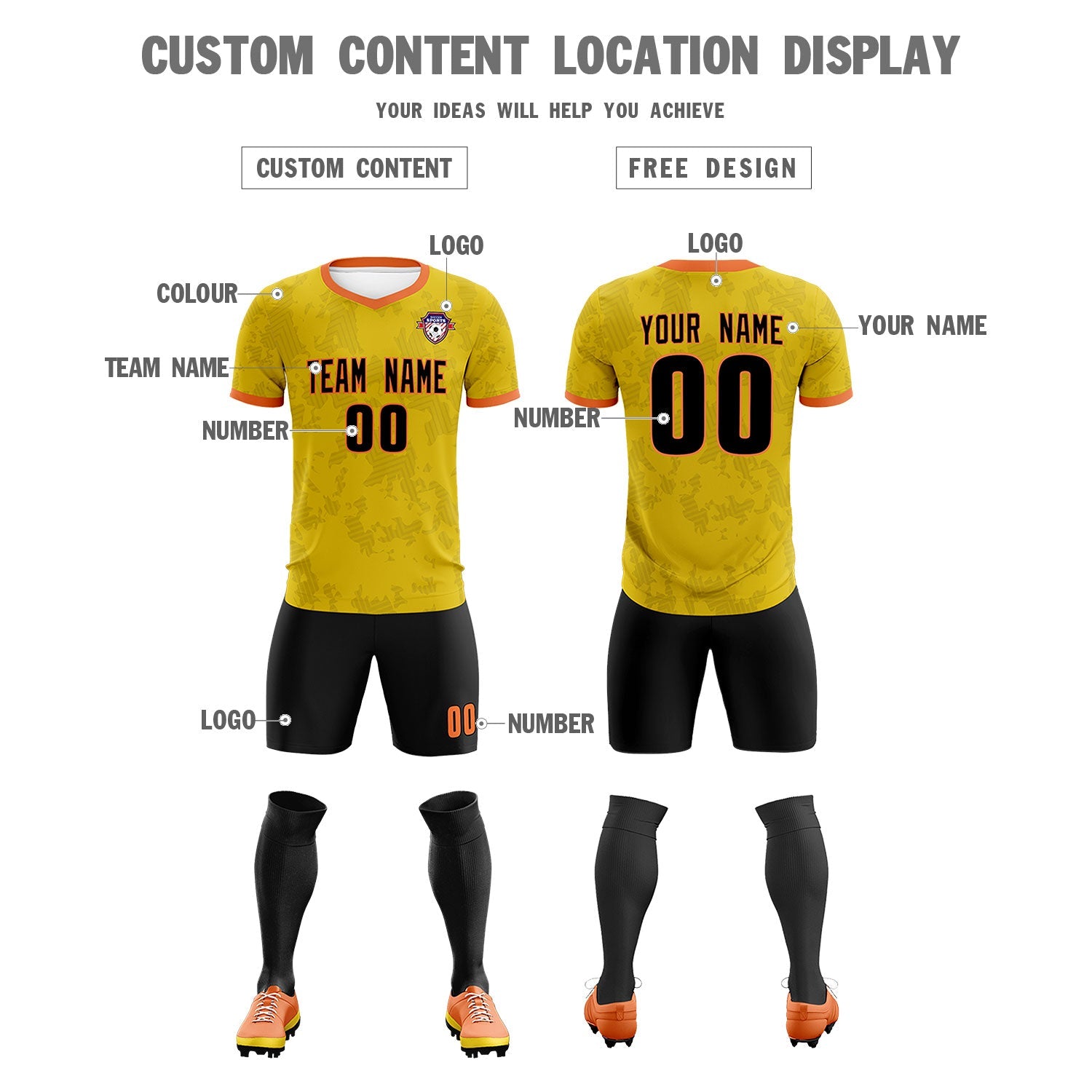 Custom Khaki Camo sports Soccer Tops/Sets Jersey