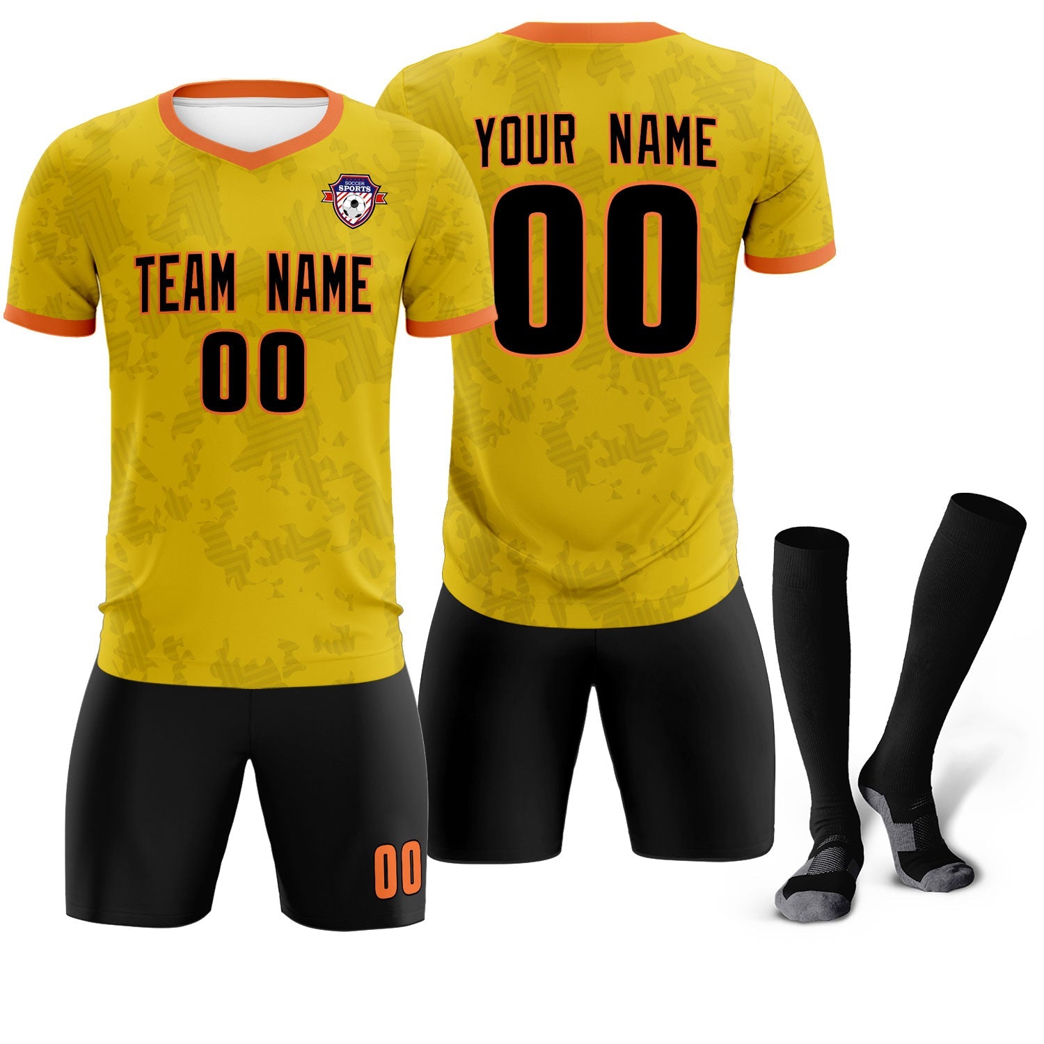 Custom Khaki Camo sports Soccer Tops/Sets Jersey