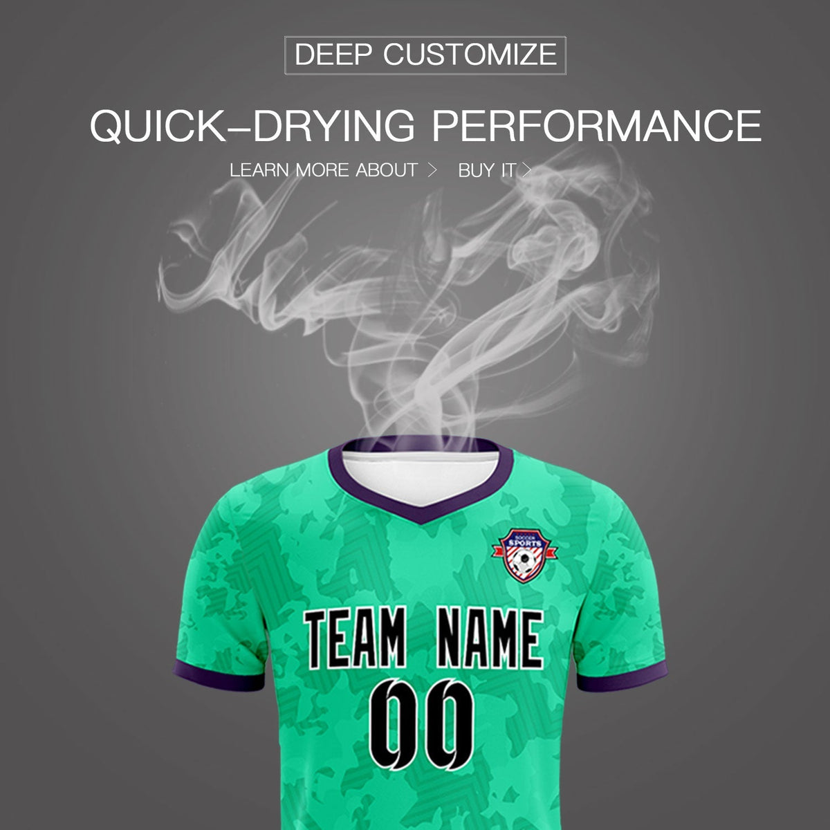 Custom Neon Green Camo sports Soccer Tops/Sets Jersey
