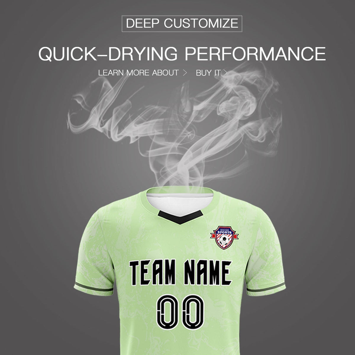 Custom Green Classic Graffiti Pattern Sportswear Soccer Tops/Sets Jersey