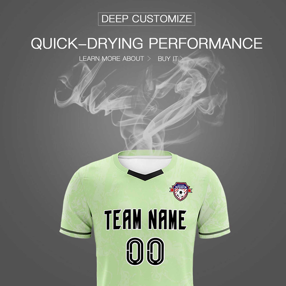 Custom Green Classic Graffiti Pattern Sportswear Soccer Tops/Sets Jersey