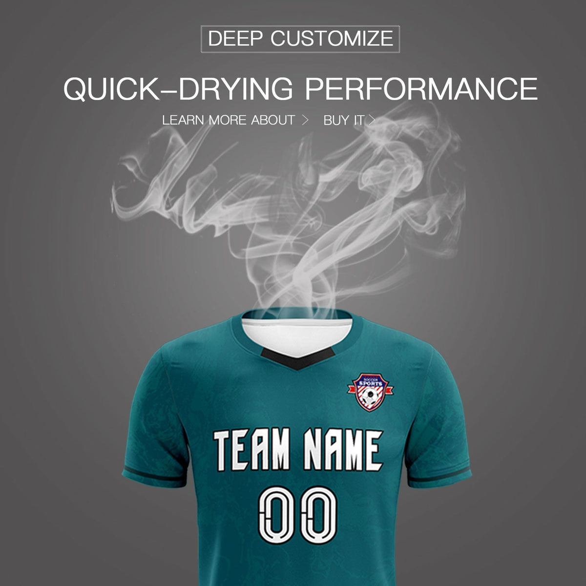 Custom Midnight Green Classic Graffiti Pattern Sportswear Soccer Tops/Sets Jersey