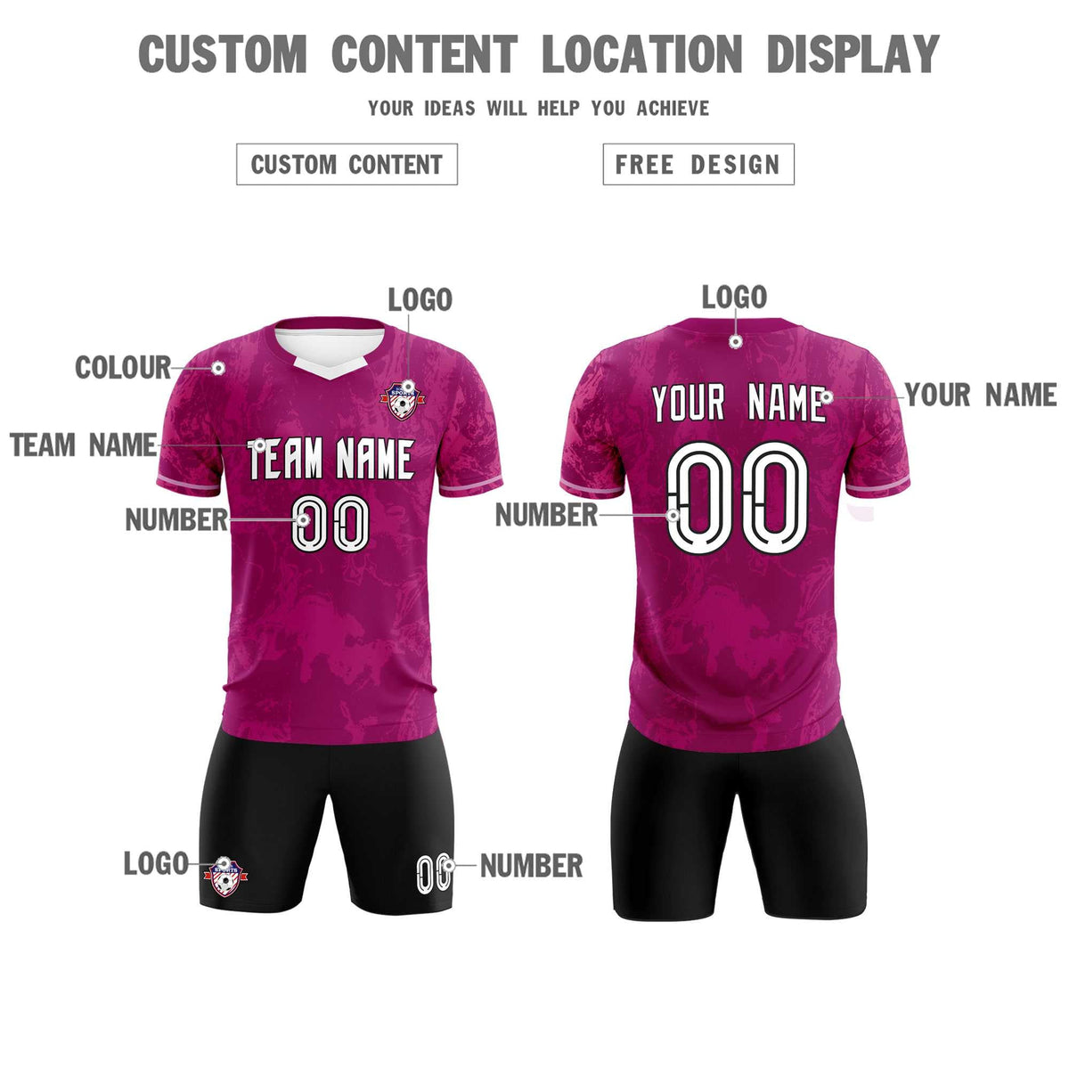 Custom Red Classic Graffiti Pattern Sportswear Soccer Tops/Sets Jersey