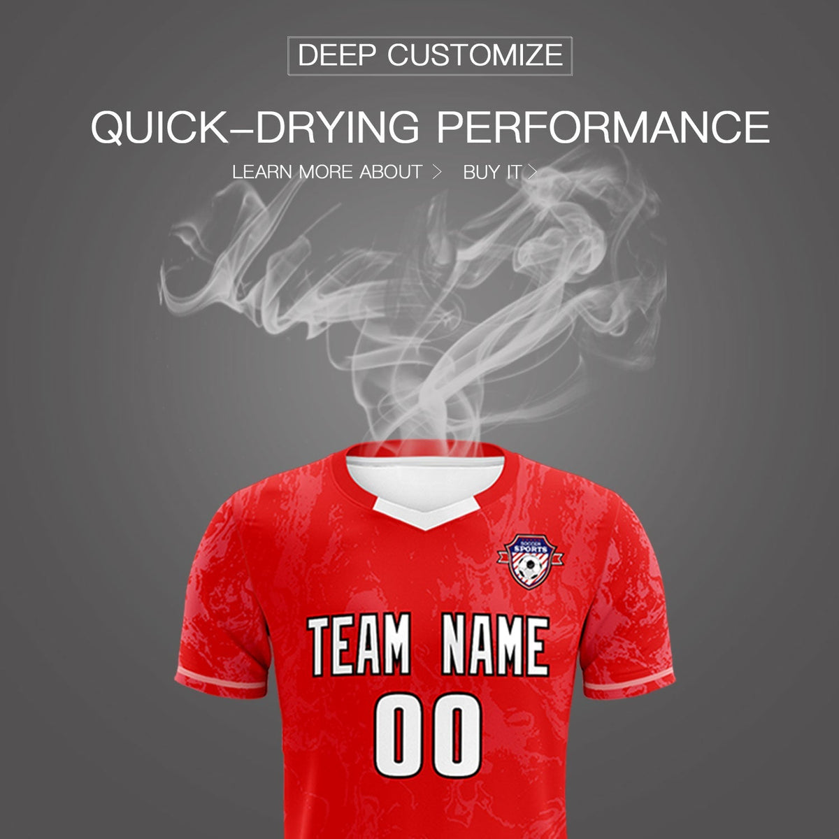 Custom Red Classic Graffiti Pattern Sportswear Soccer Tops/Sets Jersey