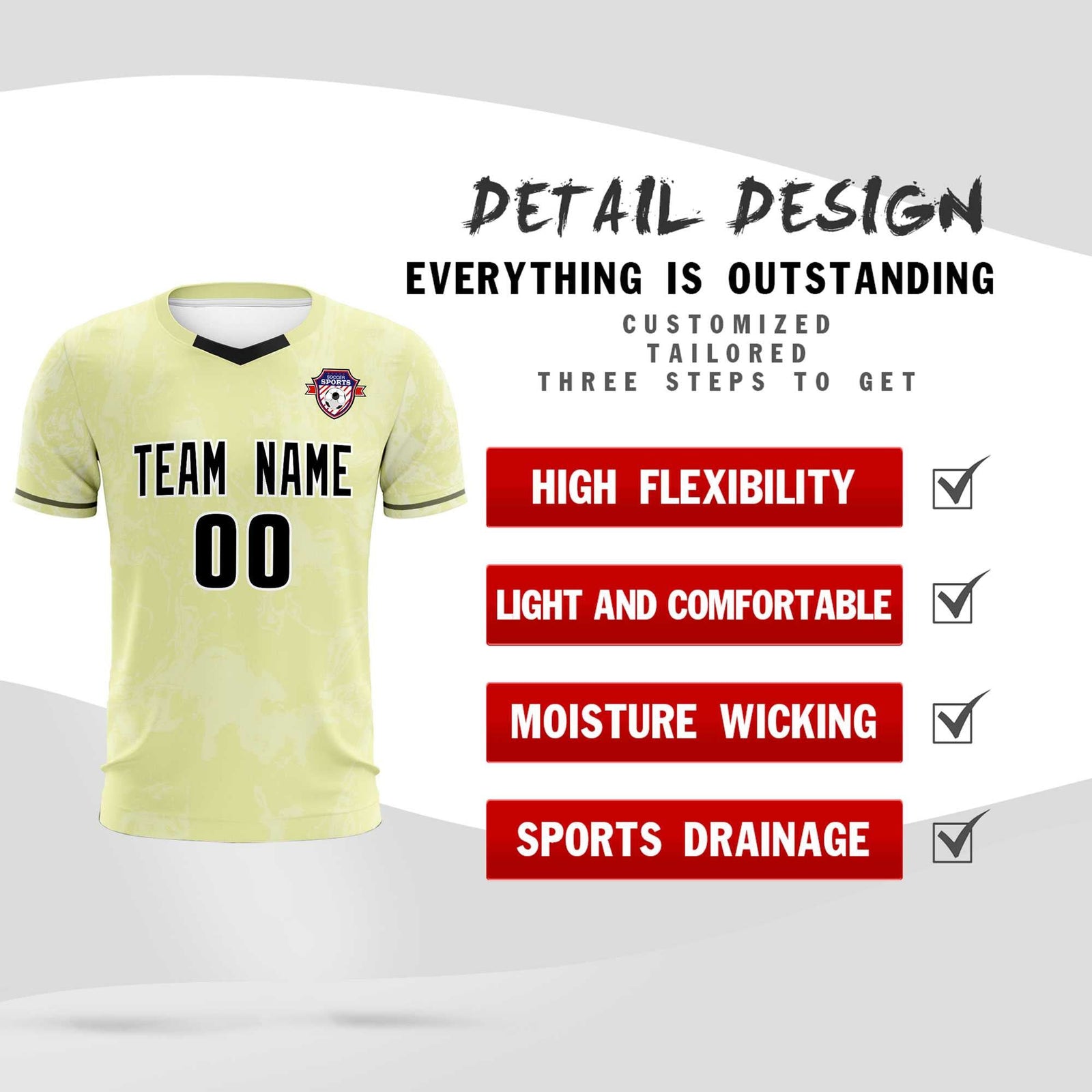 Custom Cream Classic Graffiti Pattern Sportswear Soccer Tops/Sets Jersey