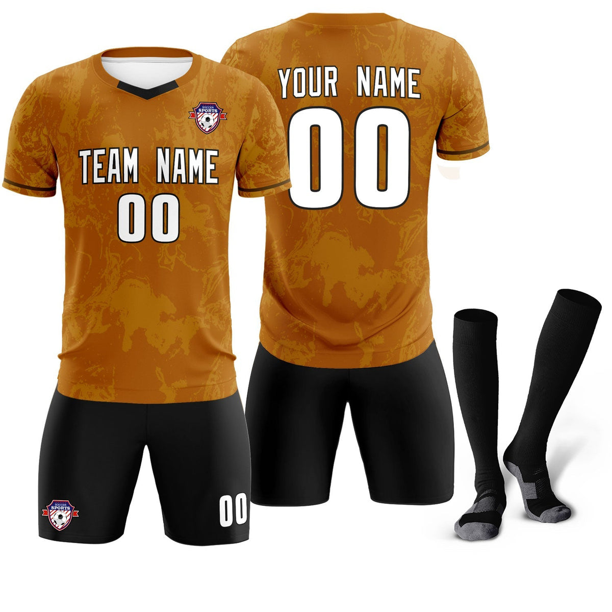 Custom Khaki Classic Graffiti Pattern Sportswear Soccer Tops/Sets Jersey