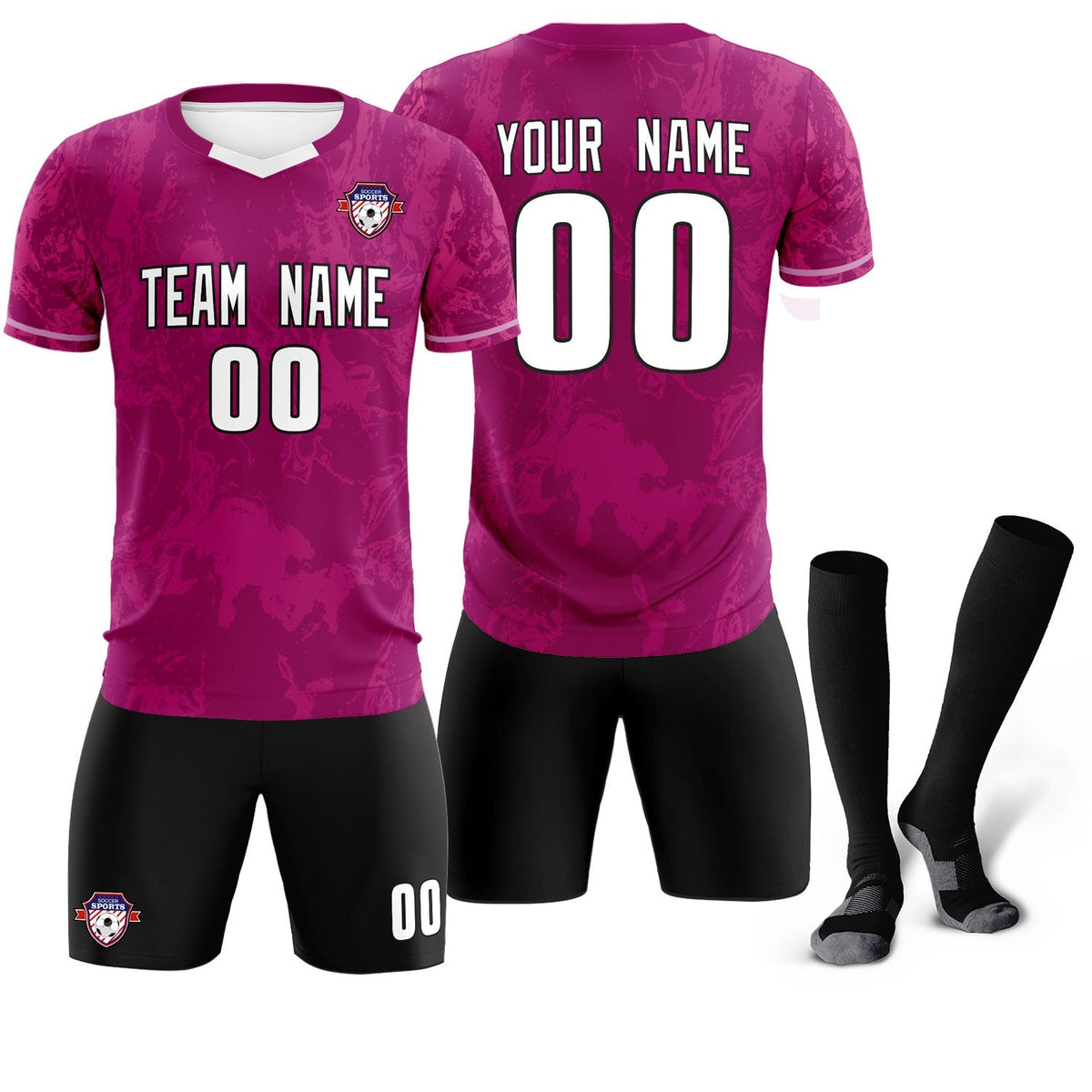 Custom Red Classic Graffiti Pattern Sportswear Soccer Tops/Sets Jersey