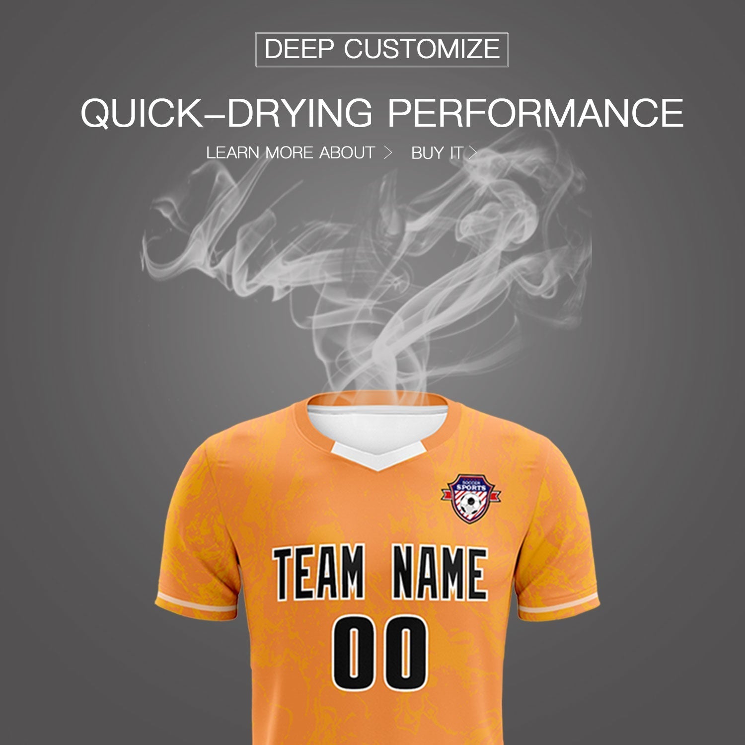 Custom Texas Orange Classic Graffiti Pattern Sportswear Soccer Tops/Sets Jersey