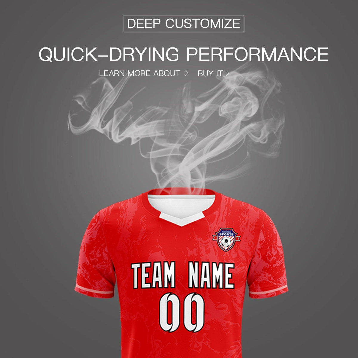 Custom Red Classic Graffiti Pattern Sportswear Soccer Tops/Sets Jersey