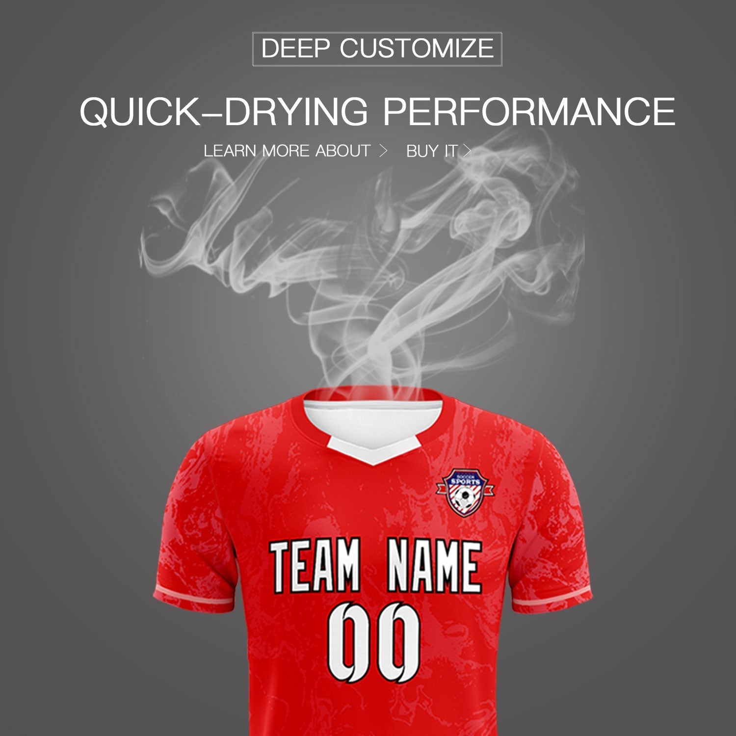 Custom Red Classic Graffiti Pattern Sportswear Soccer Tops/Sets Jersey