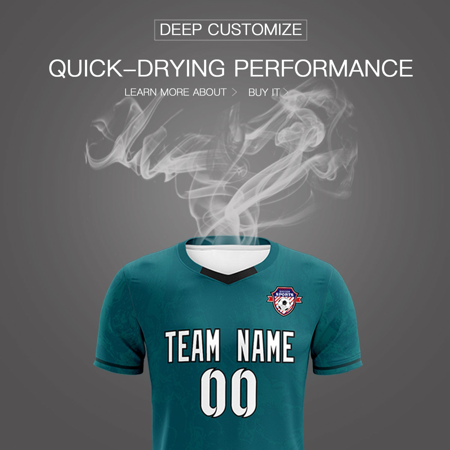 Custom Midnight Green Classic Graffiti Pattern Sportswear Soccer Tops/Sets Jersey